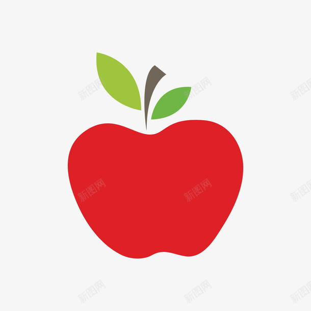 红色苹果矢量图ai免抠素材_88icon https://88icon.com 健康 叶子 圆弧 平面 弧度 水果 红色 营养 矢量图