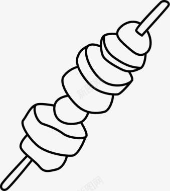 烤串串虾块状烤肉图标图标