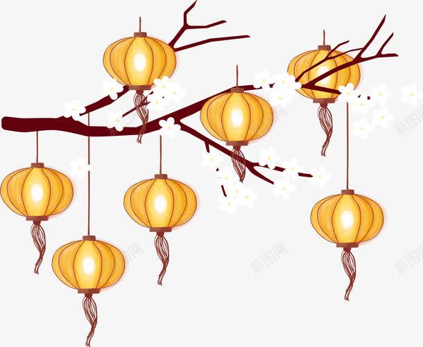 发光的金色灯笼png免抠素材_88icon https://88icon.com 中秋之夜 发光 灯笼 点亮的灯笼 矢量png 金色灯笼