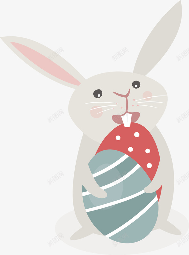 抱着彩蛋的可爱灰兔子png免抠素材_88icon https://88icon.com 可爱灰兔子 复活节 复活节兔子 抱着彩蛋 灰色兔子 矢量png