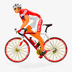 骑行的人手绘白头盔自行车赛车选手素矢量图高清图片