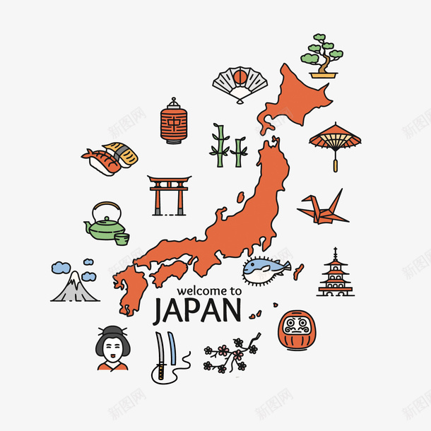 JAPAN日本地图矢量图eps免抠素材_88icon https://88icon.com 卡通 手绘 日本 日本卡通地图 日本地图PNG矢量图 日本地图免扣PNG图 矢量图 矢量日本地图