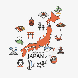 JAPAN日本地图矢量图素材