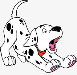 黑白狗像可爱卡通斑点狗高清图片