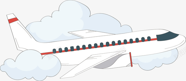在天上飞的飞机矢量图ai免抠素材_88icon https://88icon.com 卡通绘画 在飞 抽象 白云 矢量图 起飞 飞机 飞机侧面