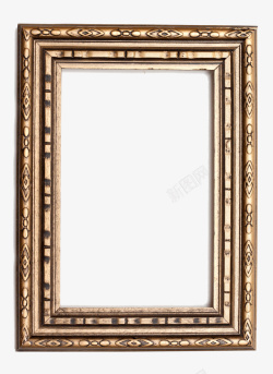 木质雕刻金色方形古典相框高清图片