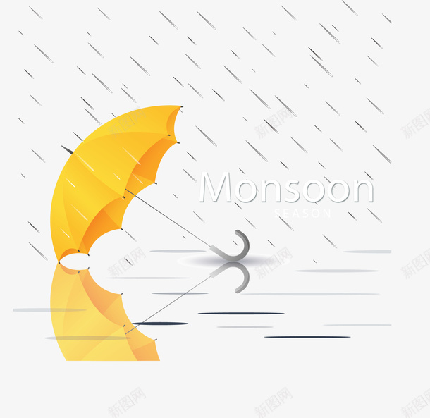 刮风下雨黄色雨伞png免抠素材_88icon https://88icon.com 下雨天 矢量png 雨伞 雨季 雨季雨伞 黄色雨伞