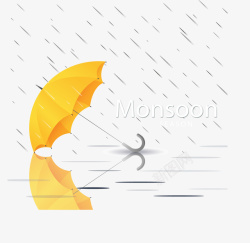 刮风下雨刮风下雨黄色雨伞高清图片