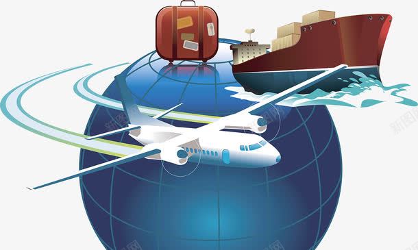 全球化物流运输png免抠素材_88icon https://88icon.com 全球化 商务 本土化采购 海运 物流 行李托运 跨国合作 飞机运输