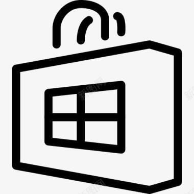 电子商店电子商务线图标标志微软商店网上图标