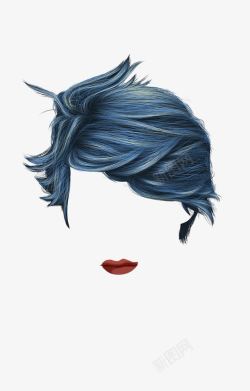 蓝色染发蓝色头发高清图片