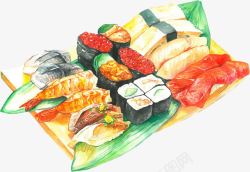 彩绘美食餐饮日式寿司素材