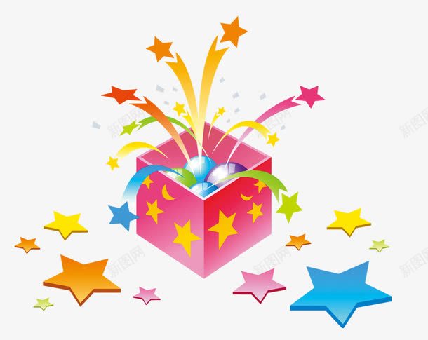 美丽礼花盒子png免抠素材_88icon https://88icon.com 卡通 彩色 惊喜 生日礼花 盒子 礼物 礼盒 礼花