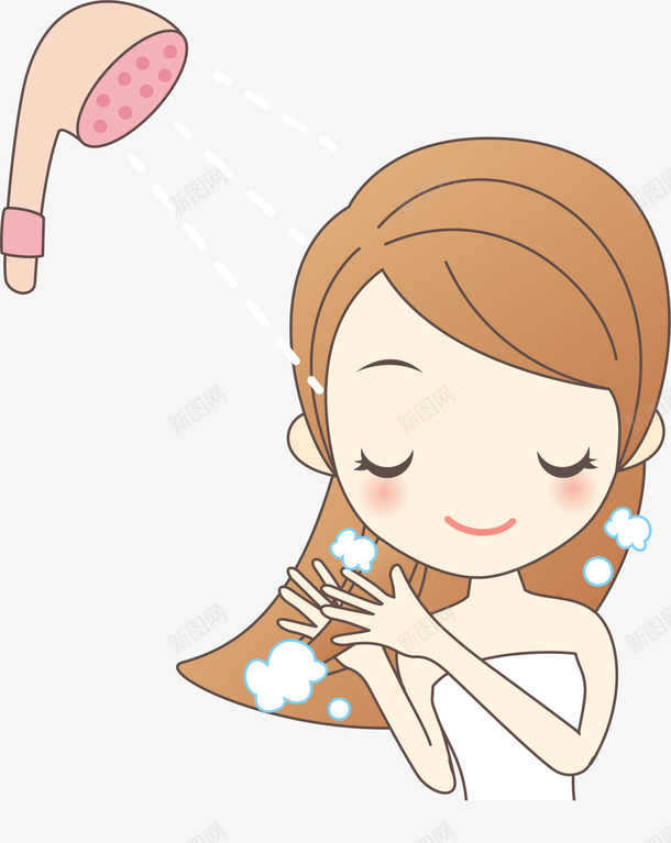 洗浴长发女孩png免抠素材_88icon https://88icon.com 泡泡浴 洗浴女孩 洗澡 美丽女生 装饰图案 长发女生