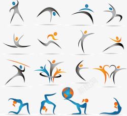 舞蹈体操运动抽象人形图案高清图片
