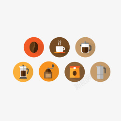 实木磨豆机简约圆形咖啡系列图标高清图片