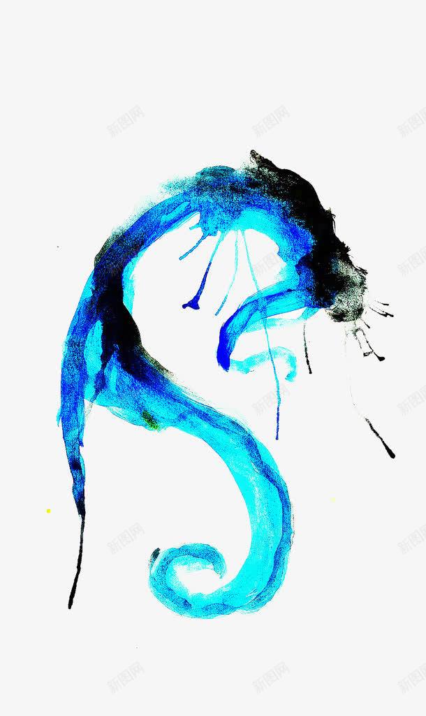 龙png免抠素材_88icon https://88icon.com 水彩 眩光 蓝色 龙
