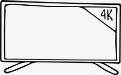 4K标示图黑色手绘的电视机高清图片