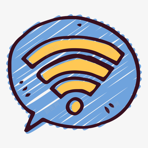 WiFi信号png免抠素材_88icon https://88icon.com WIFI图案 WiFi png图形 png装饰 信号 手绘 装饰