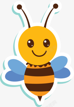 微笑蜜蜂扁平可爱微笑蜜蜂高清图片