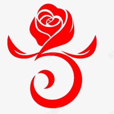 红色艺术花logo图标图标