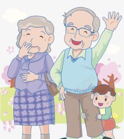 爷爷奶奶孙子老人与孩子的亲子欢聚时光高清图片