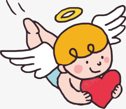 抱着爱心抱着爱心的小天使矢量图高清图片