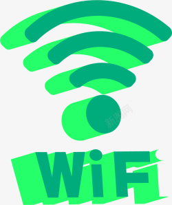 绿色立体3Dwifi信号栏素材