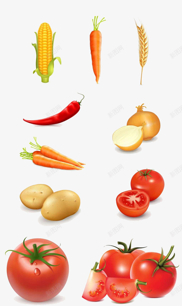 各类的蔬菜元素png免抠素材_88icon https://88icon.com 元素 各类 小麦 洋葱 玉米 红辣椒 胡萝卜 蔬菜 西红柿