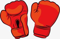 拳击手套与火焰素材红色手绘拳击手套高清图片