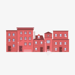 红砖屋扁平化红砖多层建筑高清图片