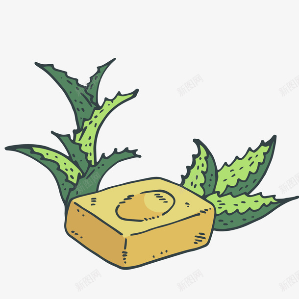 手绘芦荟制作香皂矢量图ai免抠素材_88icon https://88icon.com 卡通 彩绘 手绘 植物 肥皂 芦荟 香皂 矢量图