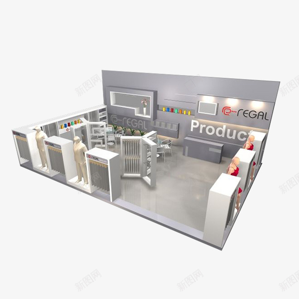 简约3D展厅psd免抠素材_88icon https://88icon.com 3D展厅 互动展厅 单开口 展台 展示 展览 搭建 灰色 简约