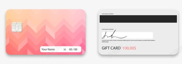 礼品卡正反面矢量图ai免抠素材_88icon https://88icon.com 代金卡 卡片 礼品卡 芯片 矢量图
