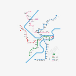 重庆地铁规划线路图矢量图素材