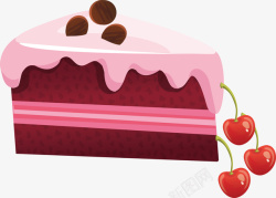 鲜果茶图片下载三角蛋糕樱桃手绘可爱甜品素矢量图高清图片