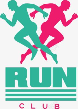 创意手绘跑步logo图标图标