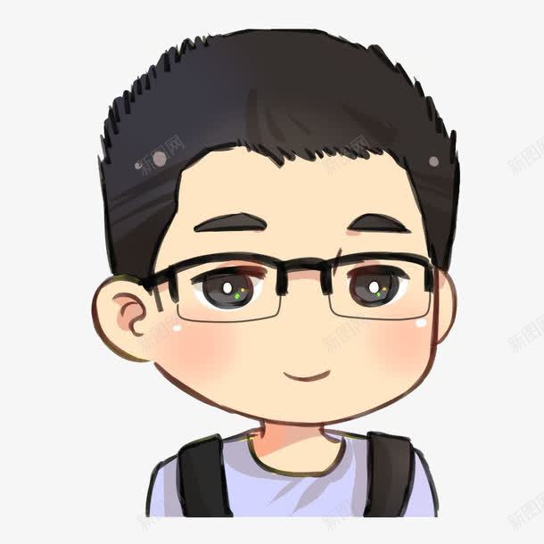 小平头男孩png免抠素材_88icon https://88icon.com 人物 卡通 戴眼镜 男孩 短发