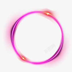 粉色光圈粉色环形光效高清图片