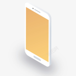 现代屏幕黄色手机卡通矢量图高清图片