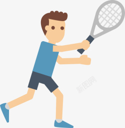 短袖男孩打羽毛球动作图高清图片