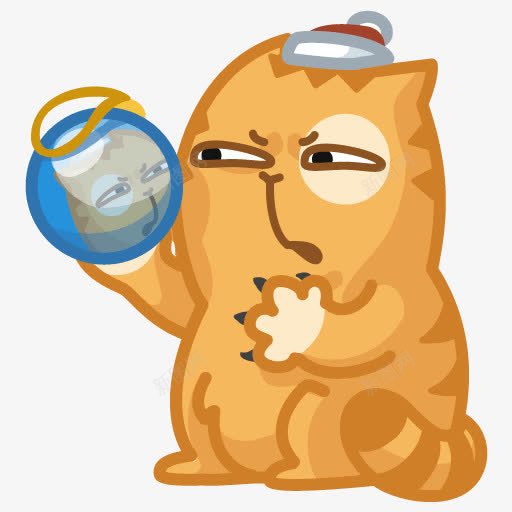 卡通猫照镜子png免抠素材_88icon https://88icon.com 加菲猫 照镜子 猫咪 猫咪照镜子 黄色