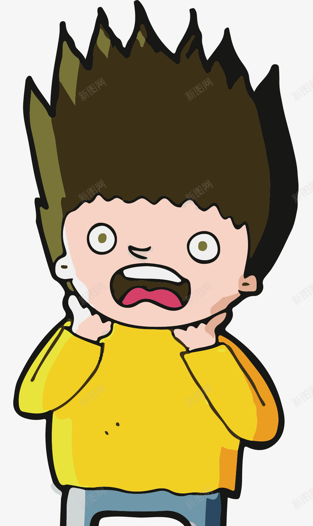小男孩的惊恐矢量图ai免抠素材_88icon https://88icon.com 卡通人物 卡通惊恐 夸张 害怕 小男孩 小男孩的惊恐 张嘴 张嘴的人 惊恐 矢量图
