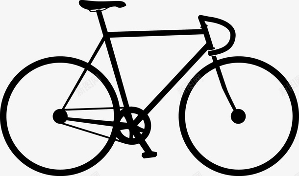 单车简笔画风格自行车矢量图图标图标