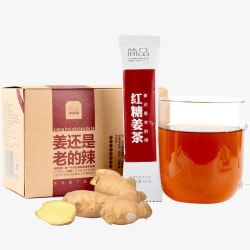 实物简品红糖姜茶饮料包装素材