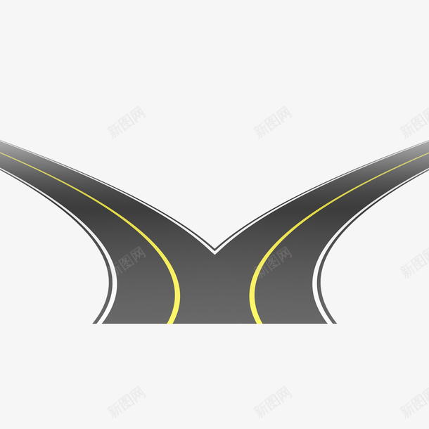 分叉的路png免抠素材_88icon https://88icon.com 分叉 分叉路口 分界线 手绘 灰色的 简图 道路 黄色的