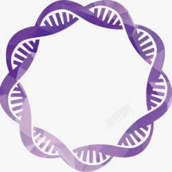 紫色卡通DNA结构图素材