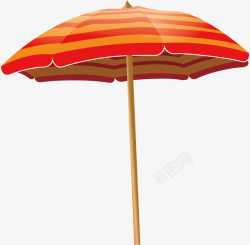 夏天休闲橘色遮阳伞卡通素材