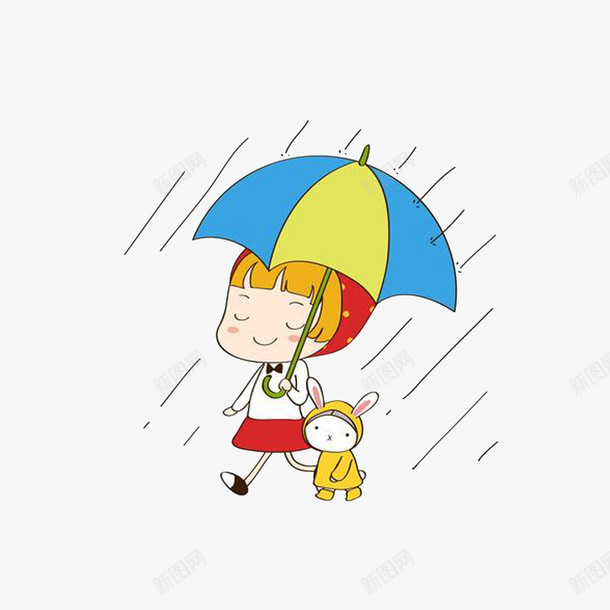 卡通雨中撑伞走的女孩和穿着雨衣png免抠素材_88icon https://88icon.com 下雨 卡通女孩 卡通遮挡 卡通雨中撑伞走的女孩和穿着雨衣的小兔子素材免费下载 穿着雨衣的小兔 雨伞挡雨