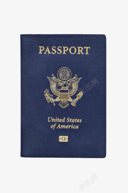 蓝色封面美国护照实物素材